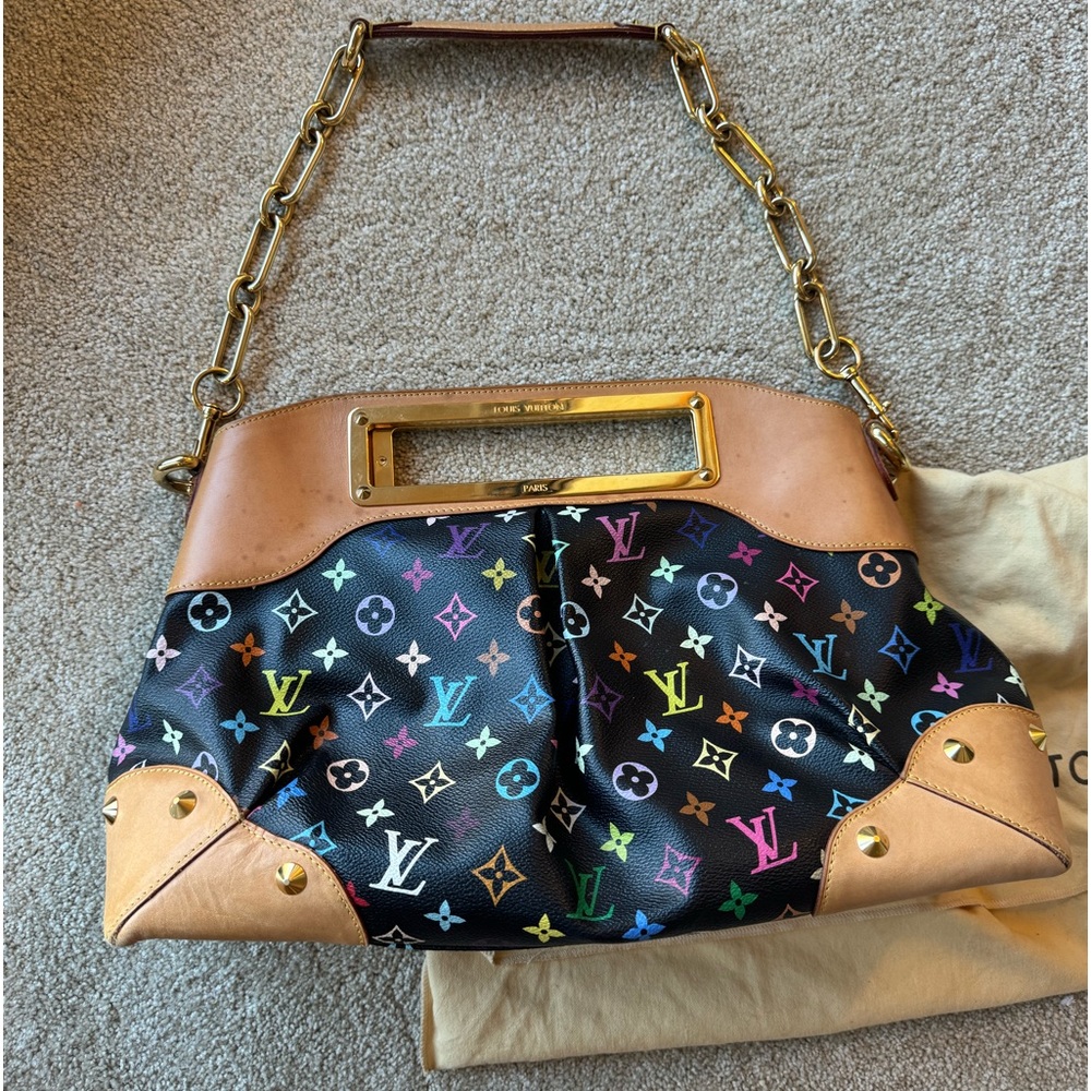 Louis Vuitton💎Black& color Logo shoulder bag, tote bag